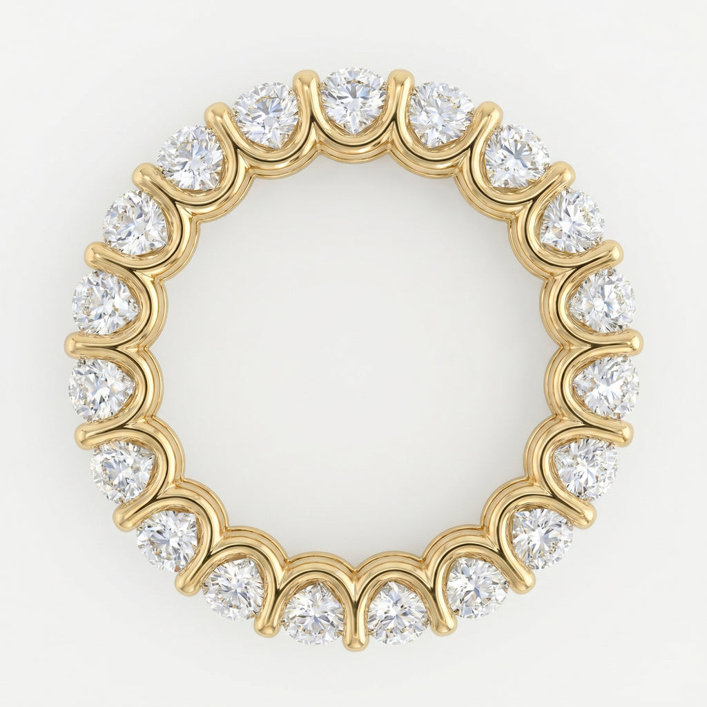 Gold ring with diamonds on a white background