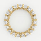 Gold ring with diamonds on a white background