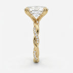 Oval Cut Diamond Round Accent Side Stone Engagement Ring