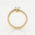 Elegant Pear-Cut Diamond Bypass Side Stone Engagement Ring