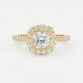 Cushion Shape Round Brilliant Side Stone Engagement Ring