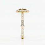 Cushion Shape Round Brilliant Side Stone Engagement Ring