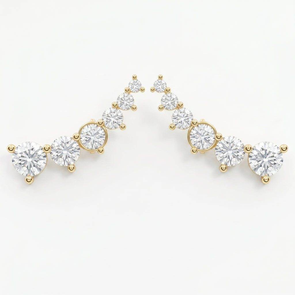 Round Diamond Celestial Climbers Fashion Earring