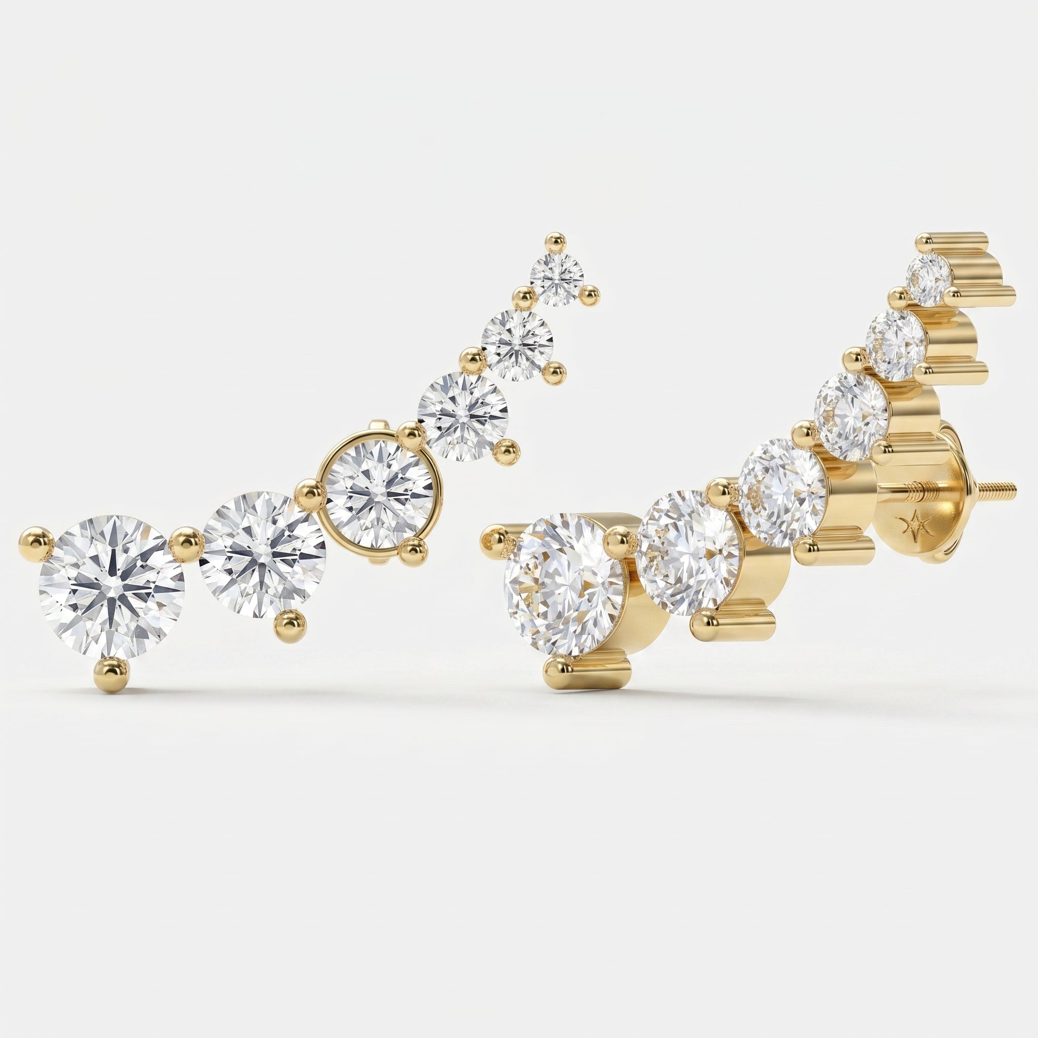 Round Diamond Celestial Climbers Fashion Earring