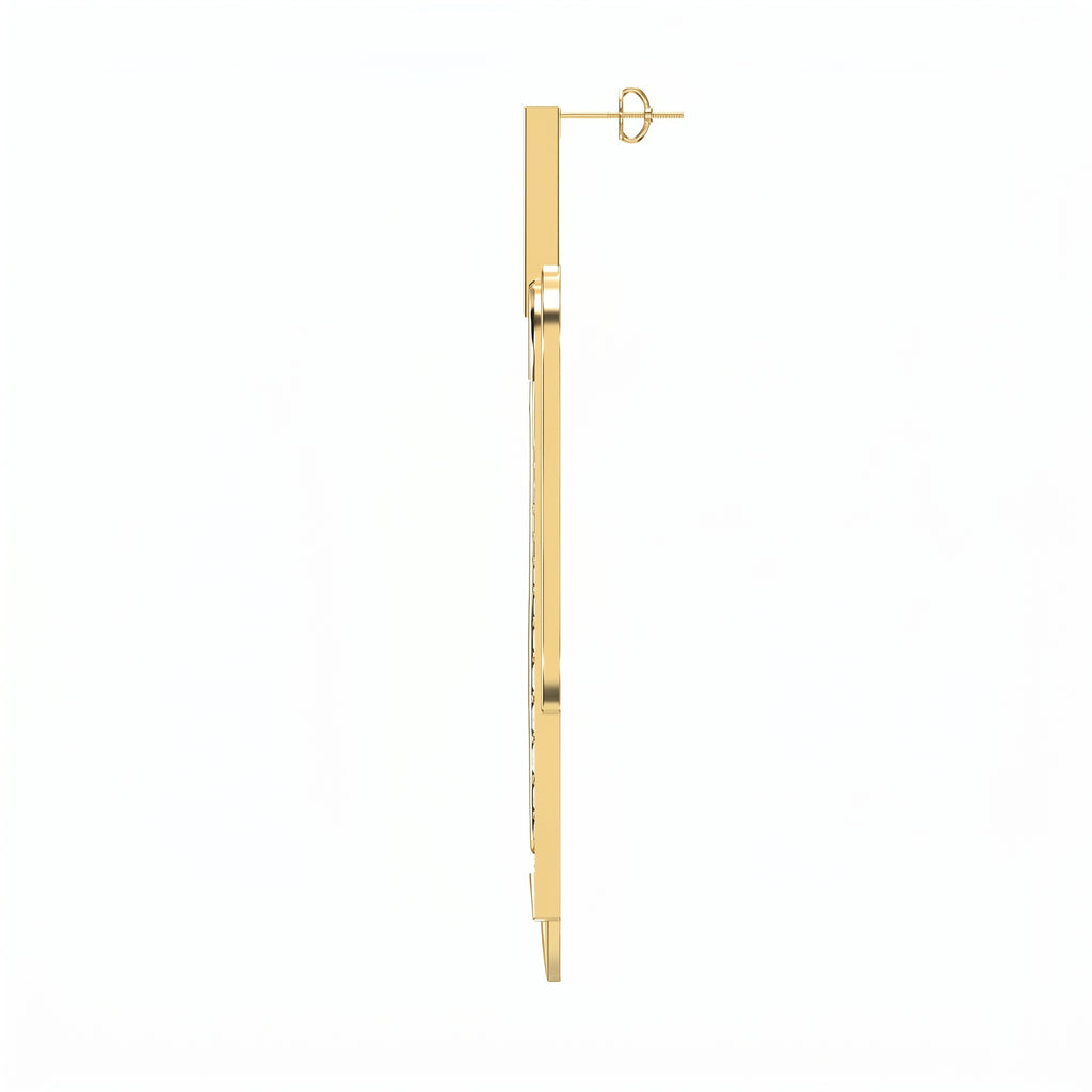 Baguette & Round Diamond Long Statement Fashion Earrings