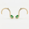 Green Gemstone Trance Pavé Fashion Earrings