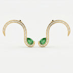 Green Gemstone Trance Pavé Fashion Earrings