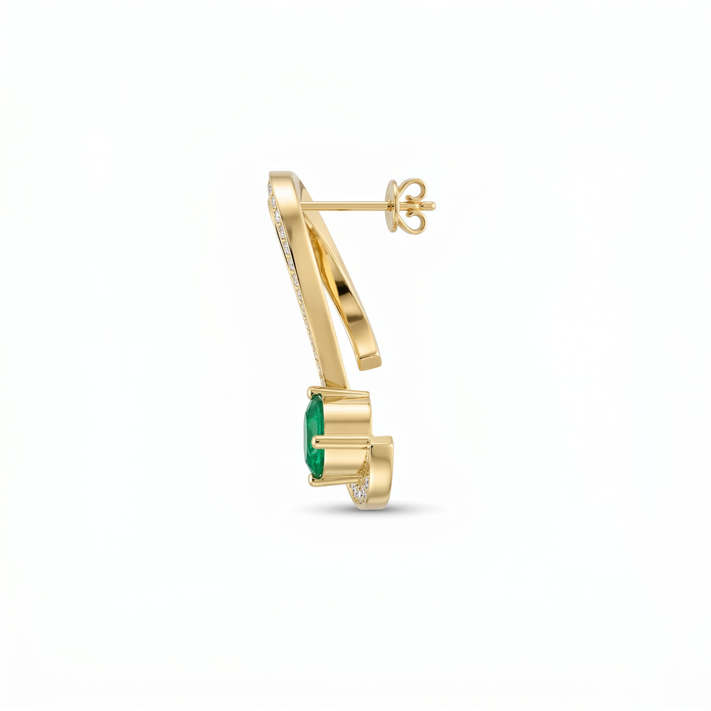 Green Gemstone Trance Pavé Fashion Earrings