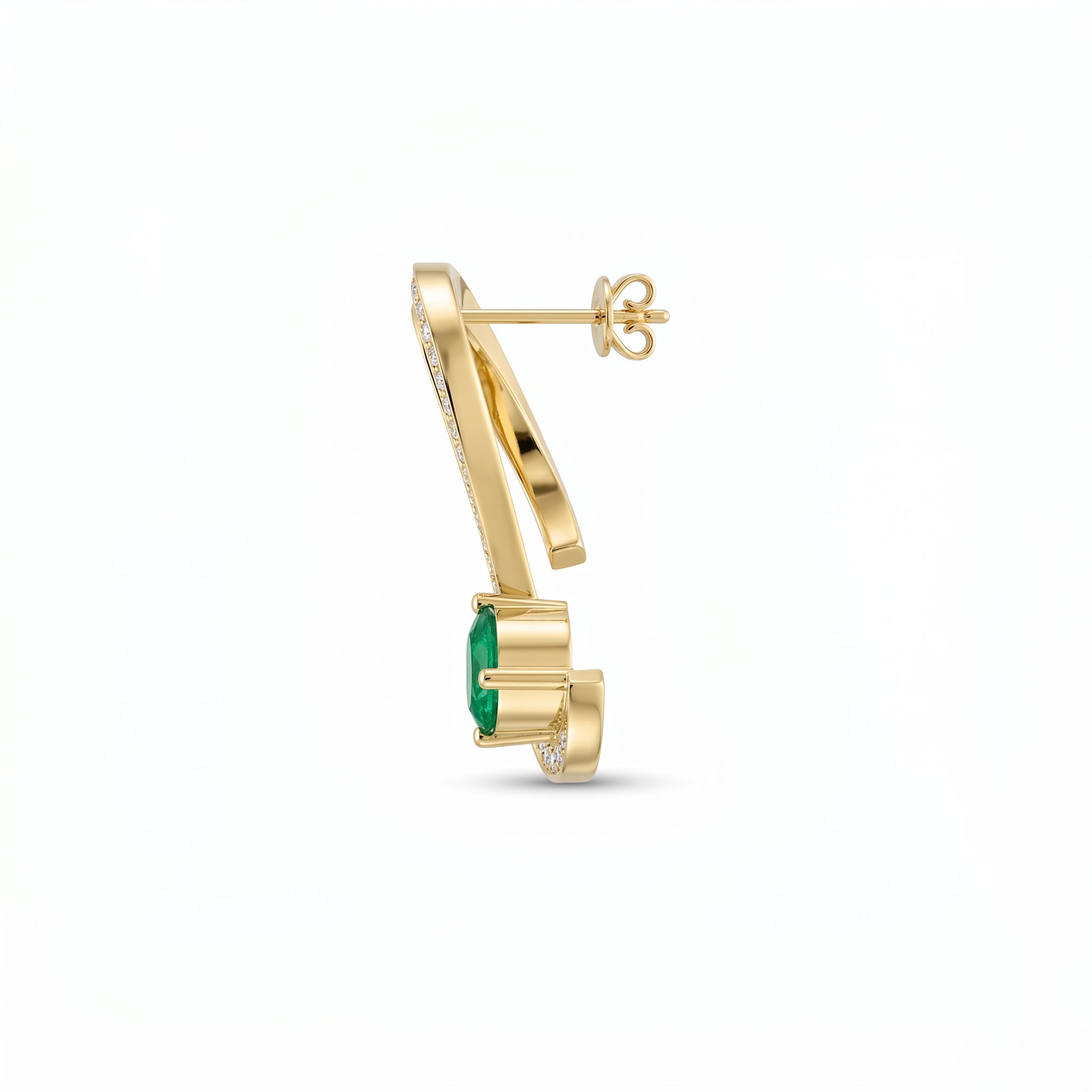 Green Gemstone Trance Pavé Fashion Earrings