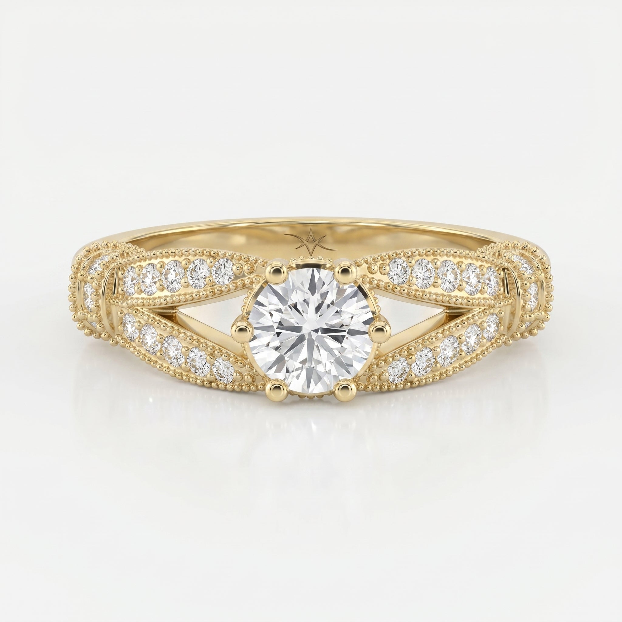 Round Diamond Valencia Design Vintage Ring