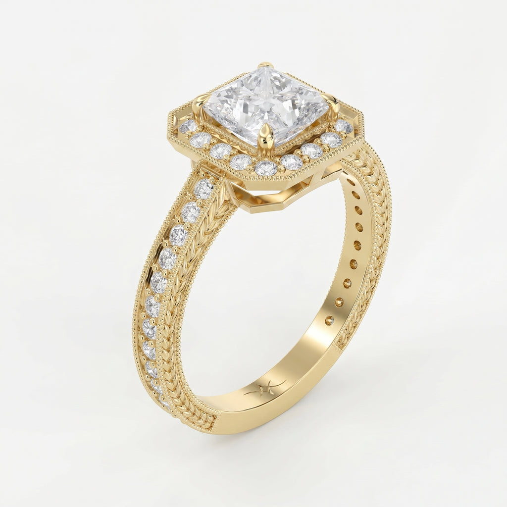Princess Diamond Shape Vintage Ring