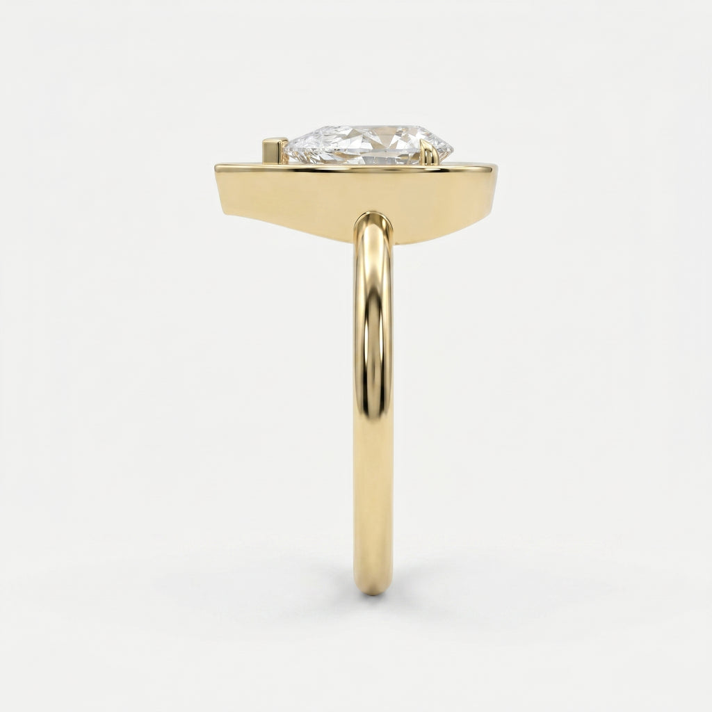 Pear Shape Halo Engagement Ring