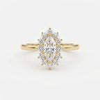 Marquise Halo Solitaire Engagement Ring