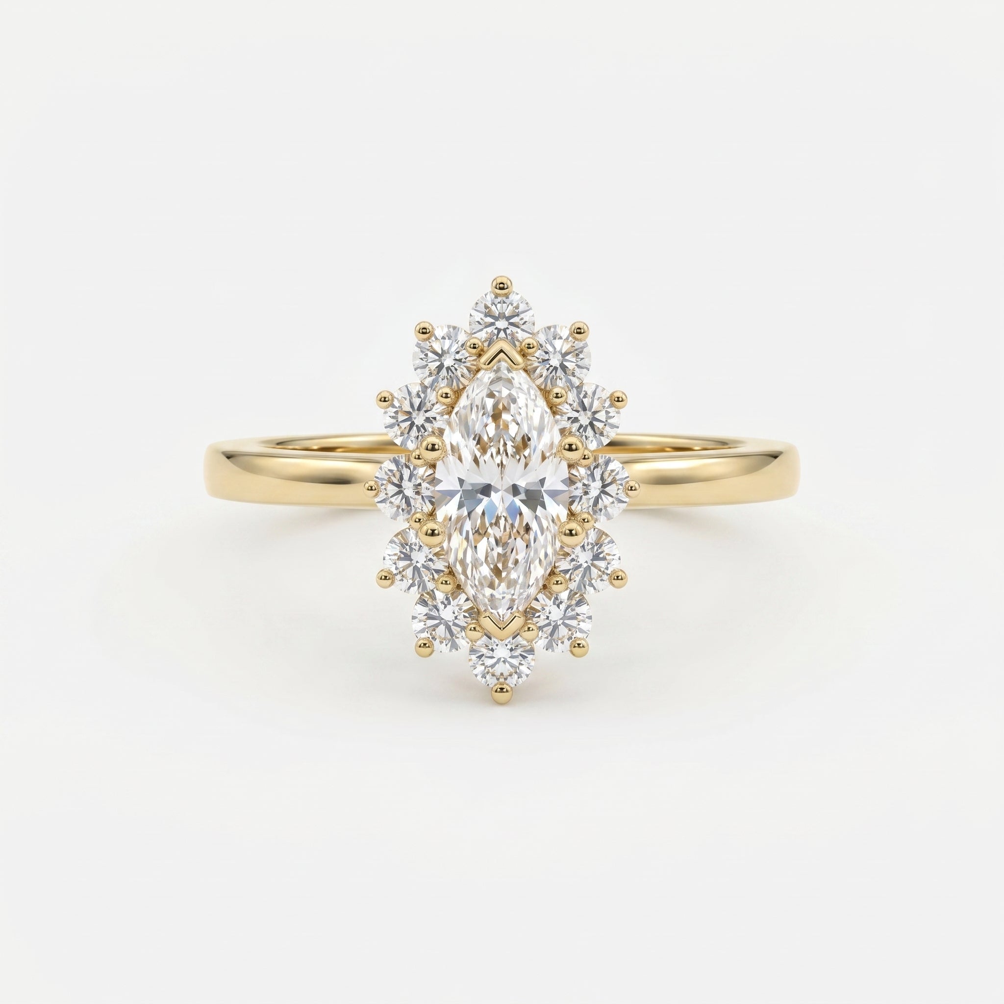 Marquise Halo Solitaire Engagement Ring