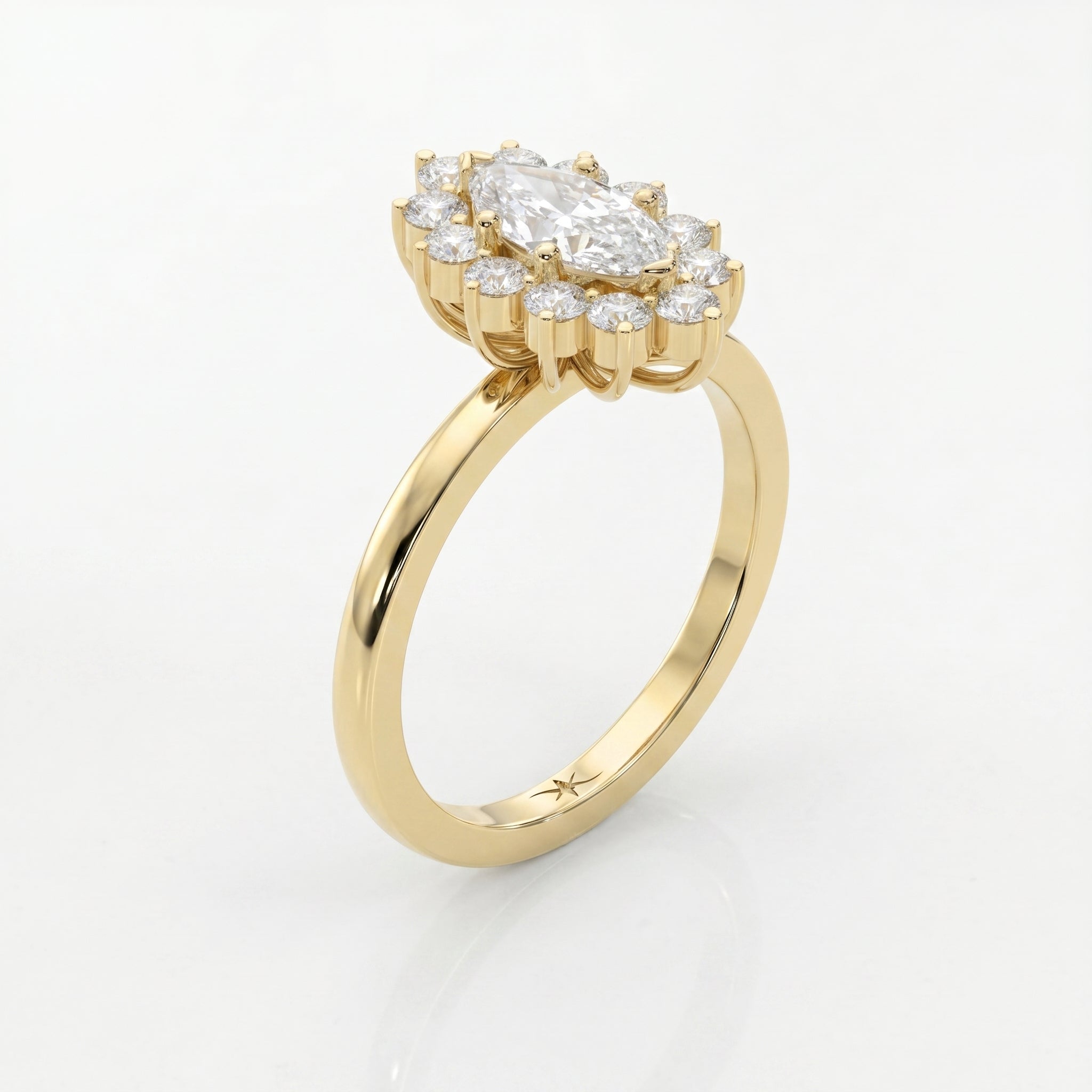 Marquise Halo Solitaire Engagement Ring