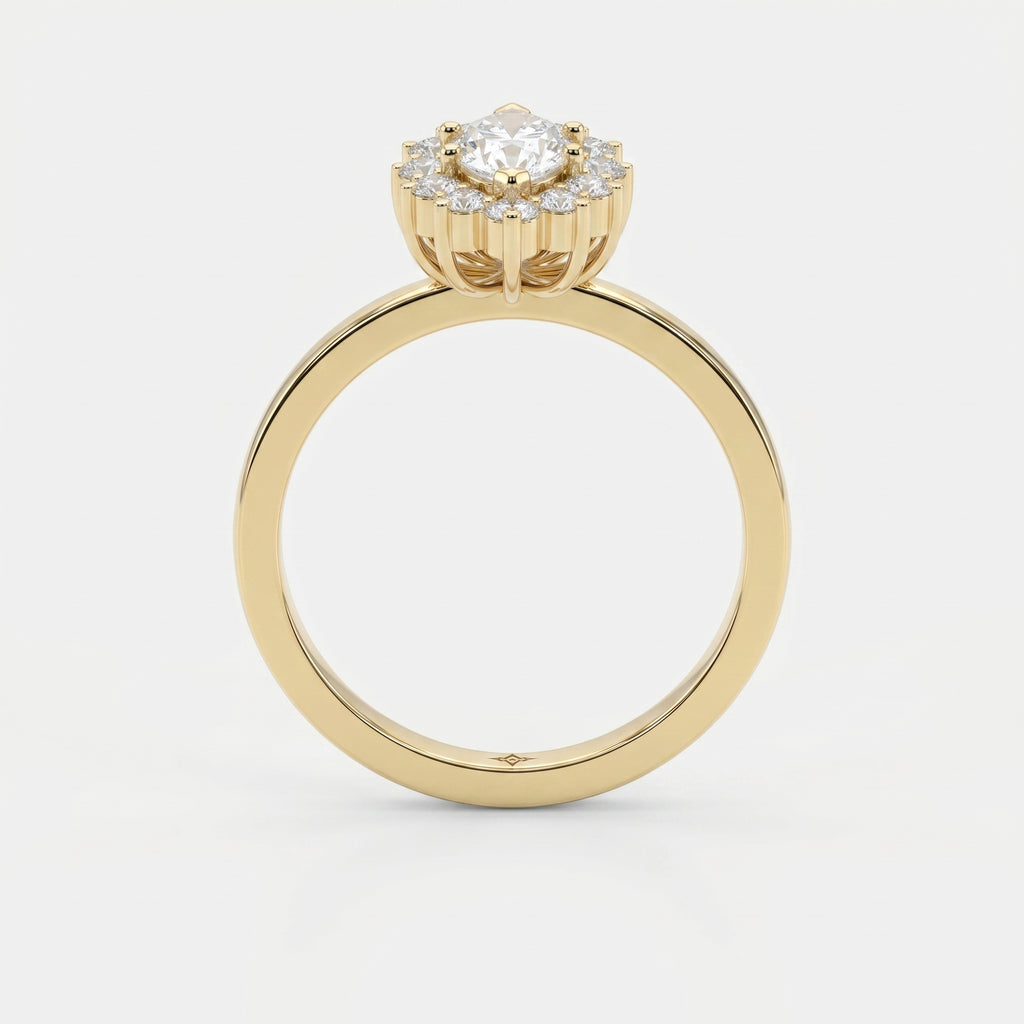 Marquise Halo Solitaire Engagement Ring