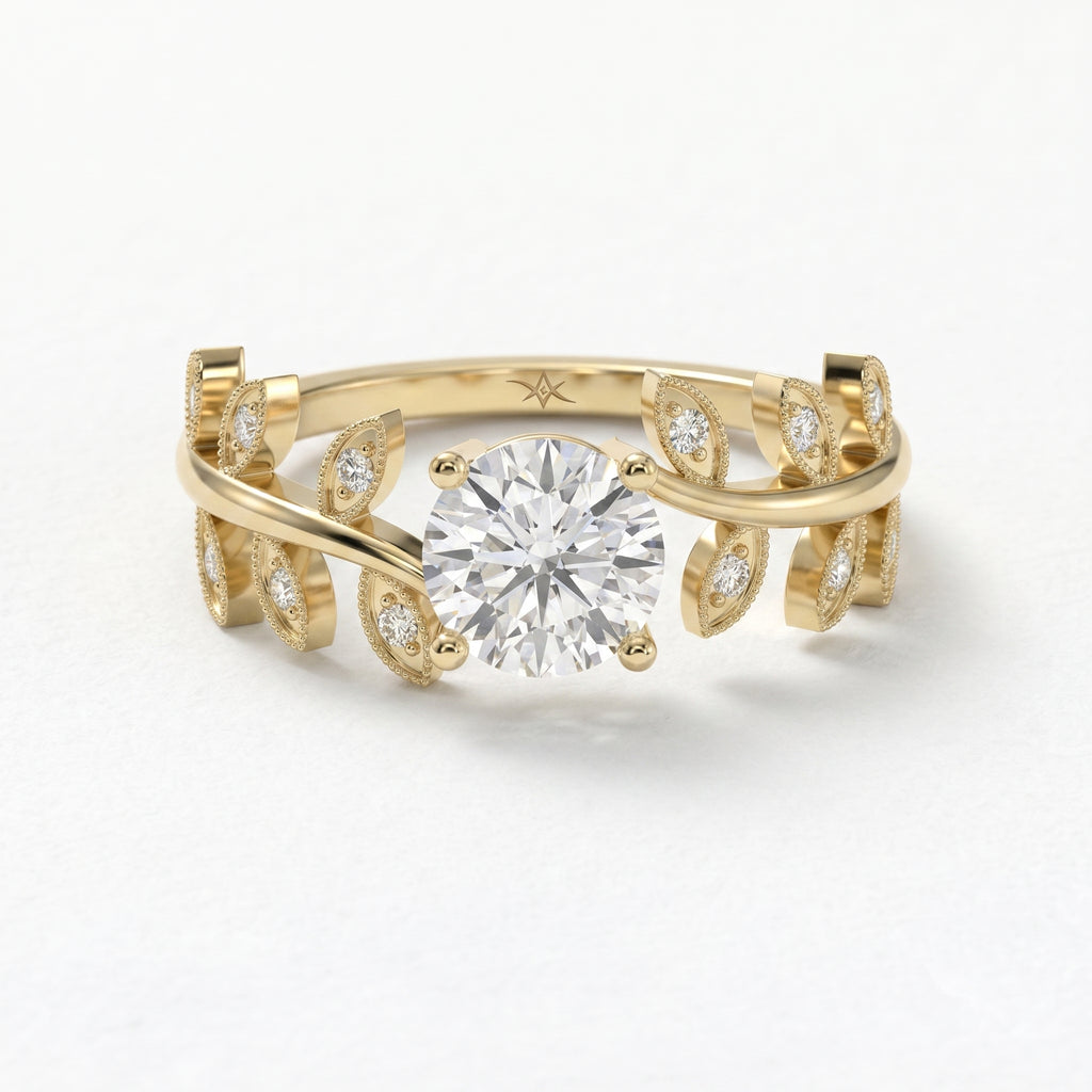 Whispering Leaves Design Vintage Ring