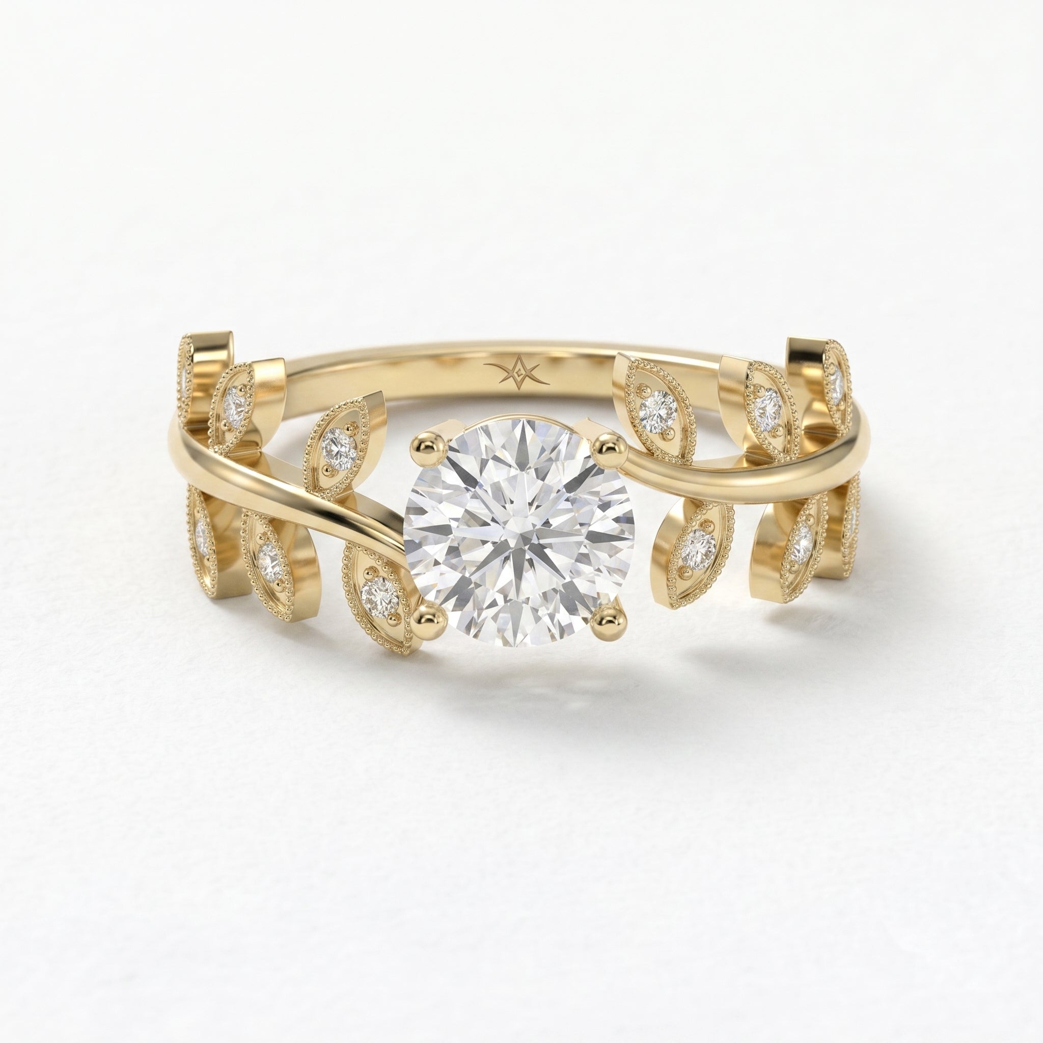 Whispering Leaves Design Vintage Ring