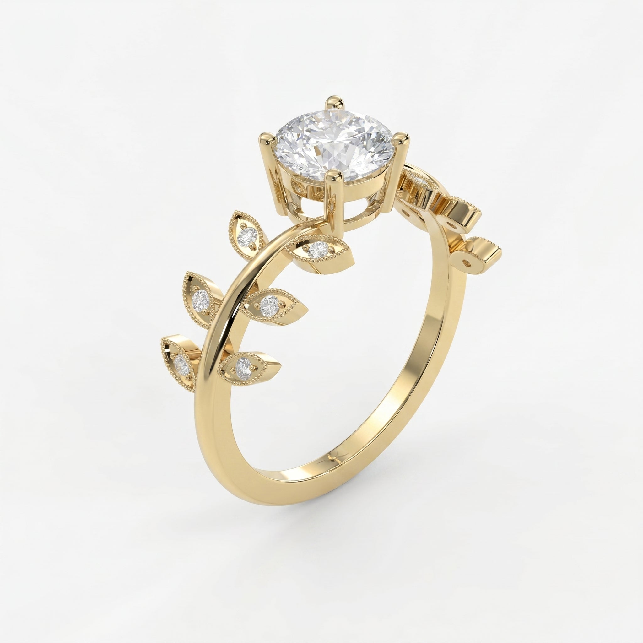 Whispering Leaves Design Vintage Ring