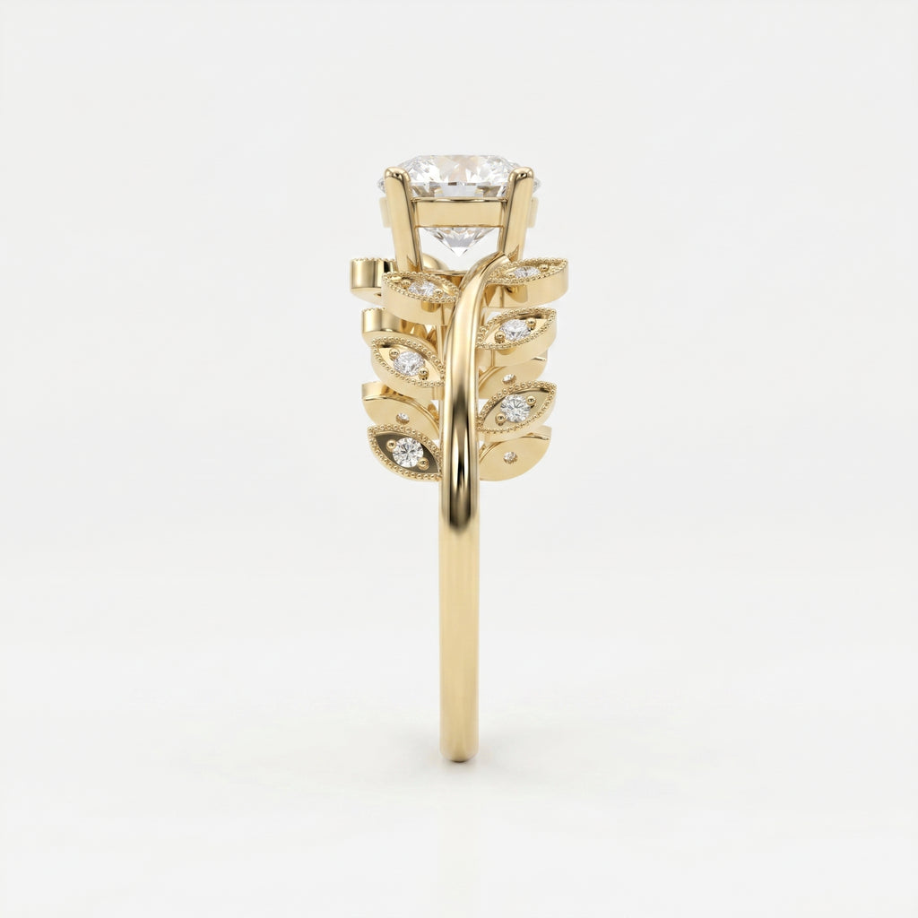 Whispering Leaves Design Vintage Ring