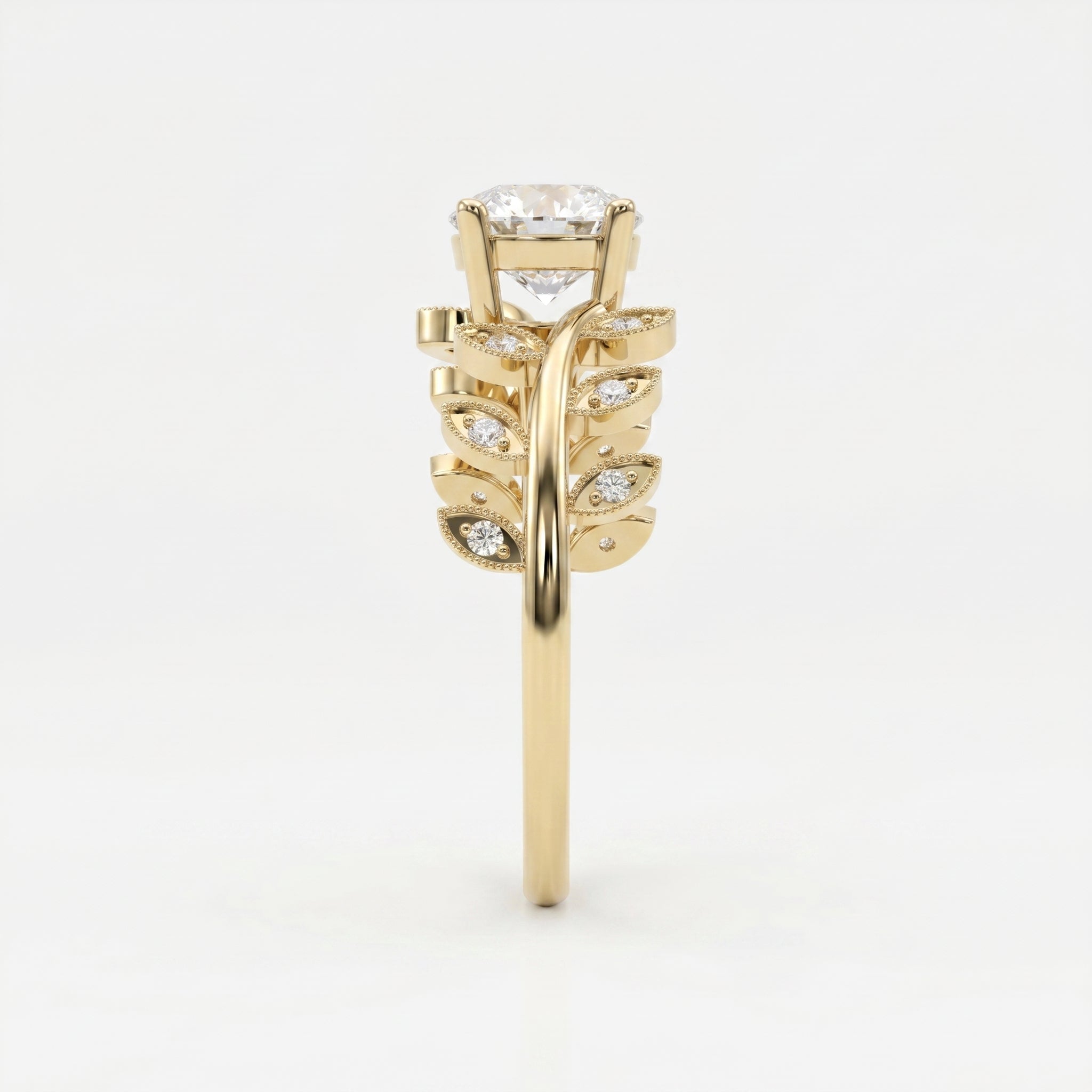 Whispering Leaves Design Vintage Ring