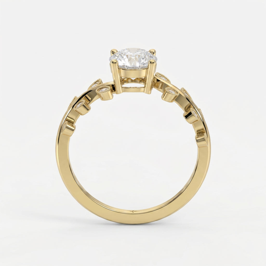 Whispering Leaves Design Vintage Ring