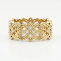 Floral Diamond Wide Vintage Band