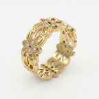 Floral Diamond Wide Vintage Band