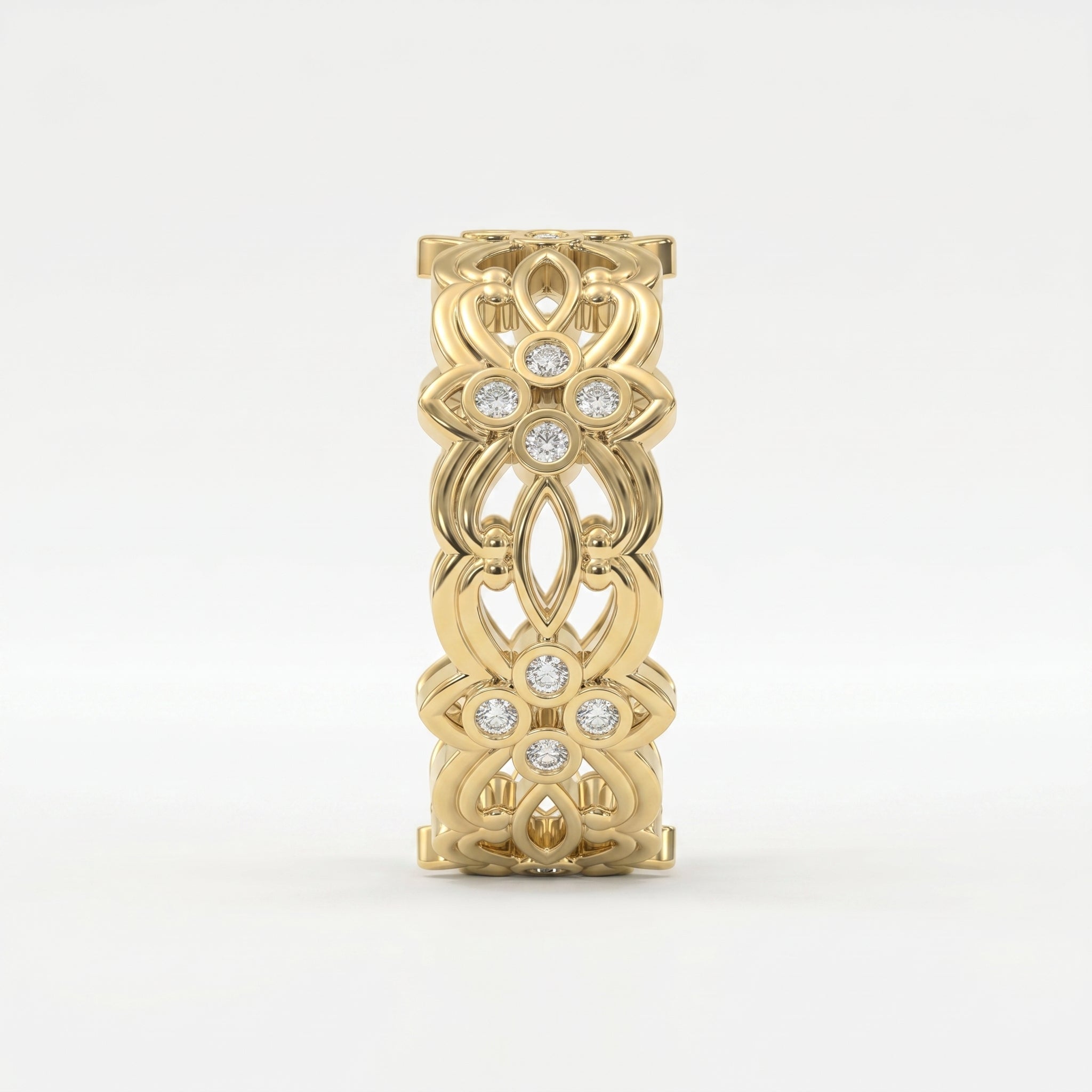 Floral Diamond Wide Vintage Band