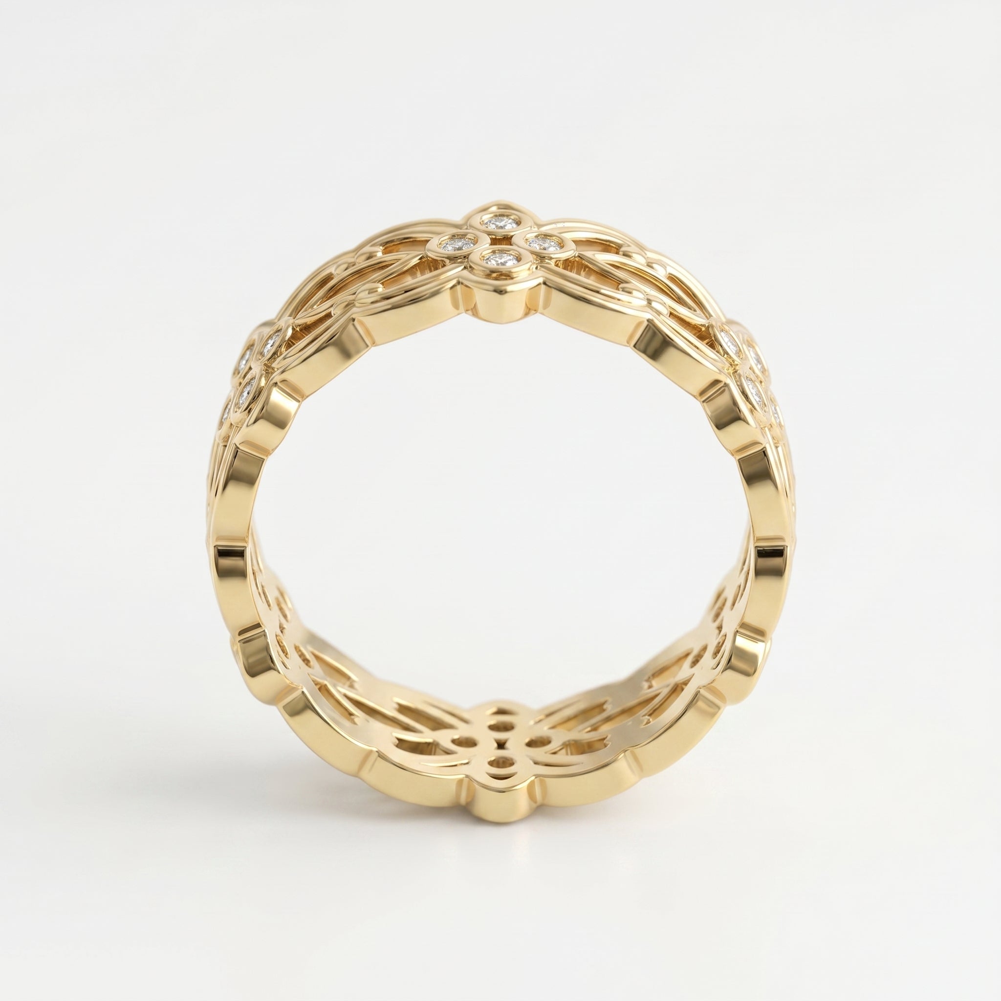 Floral Diamond Wide Vintage Band