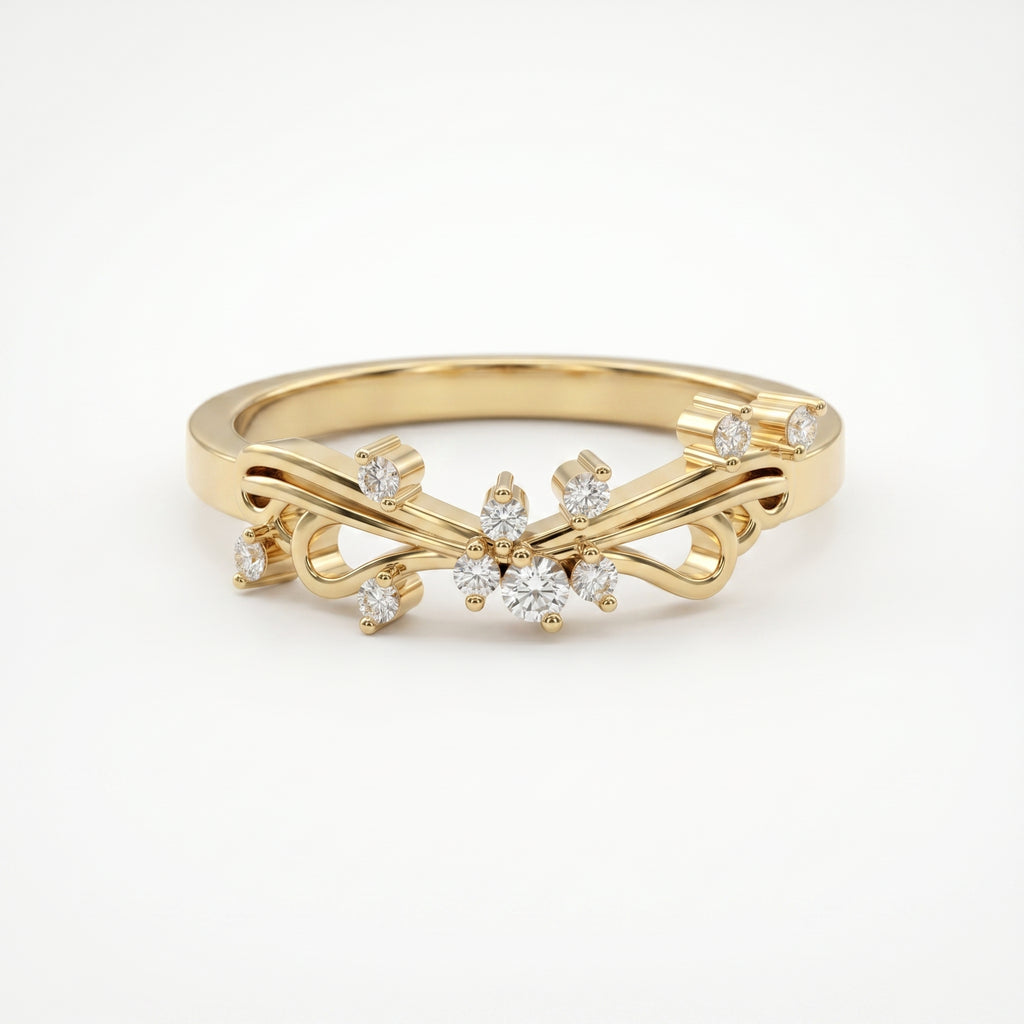 Glowing Leaves Diamond Ring