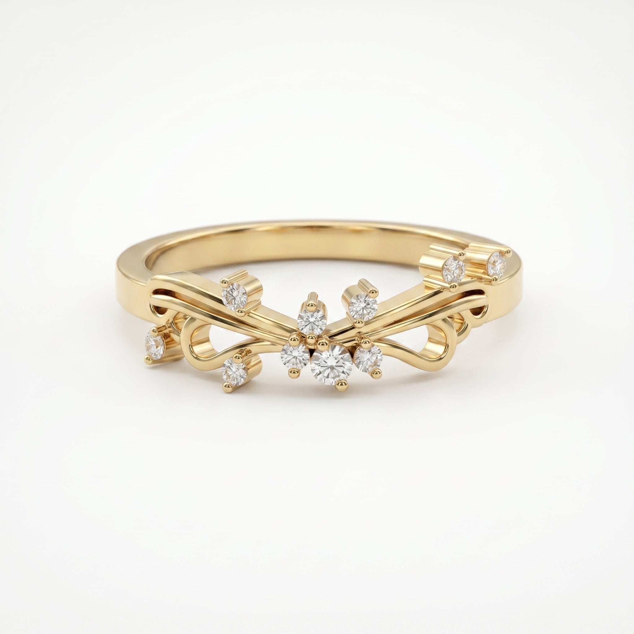 Glowing Leaves Diamond Ring