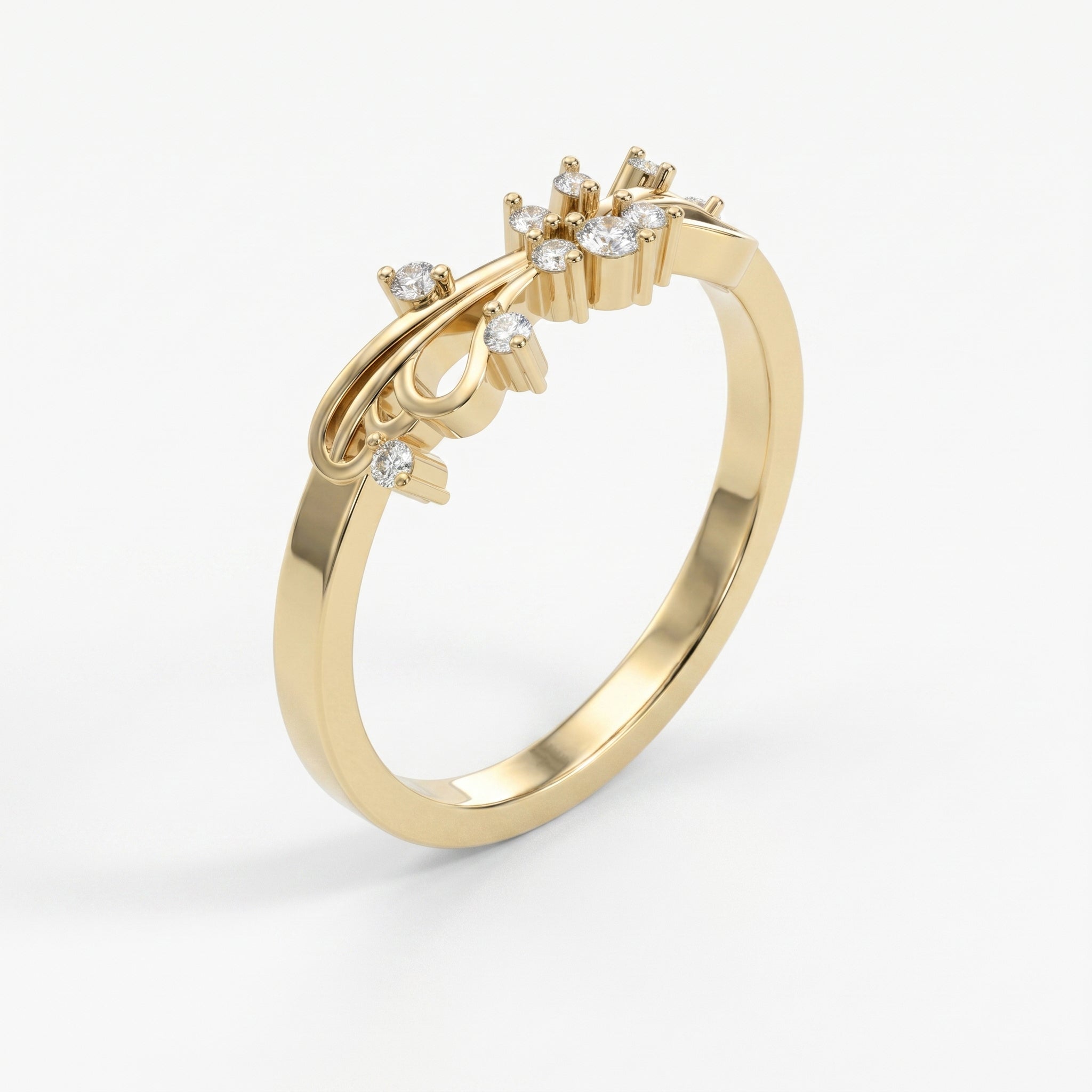 Glowing Leaves Diamond Ring