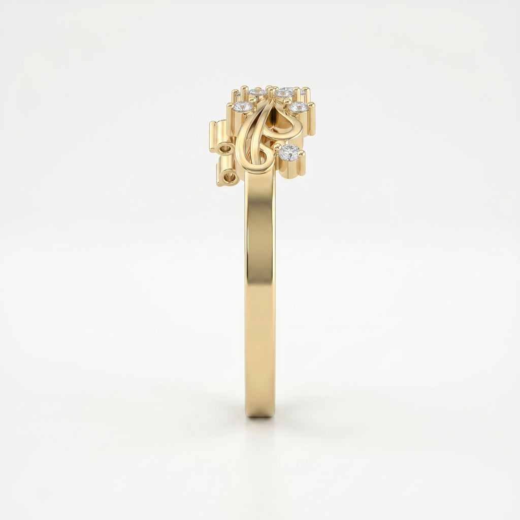 Glowing Leaves Diamond Ring