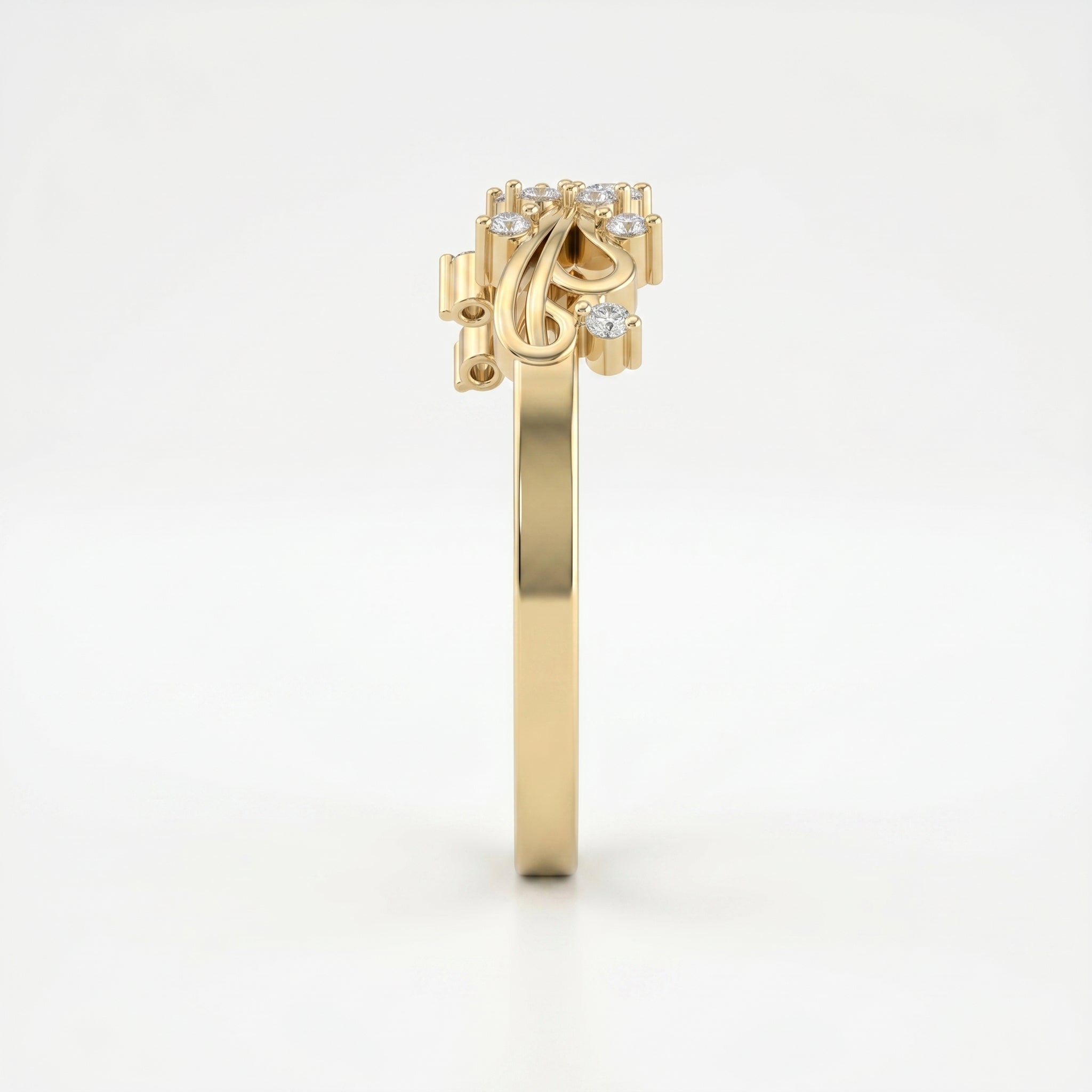 Glowing Leaves Diamond Ring