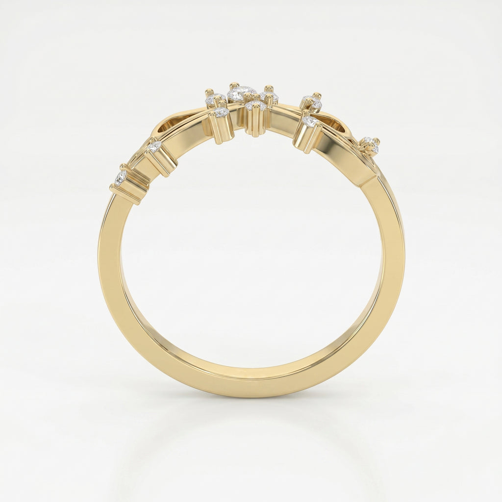 Glowing Leaves Diamond Ring