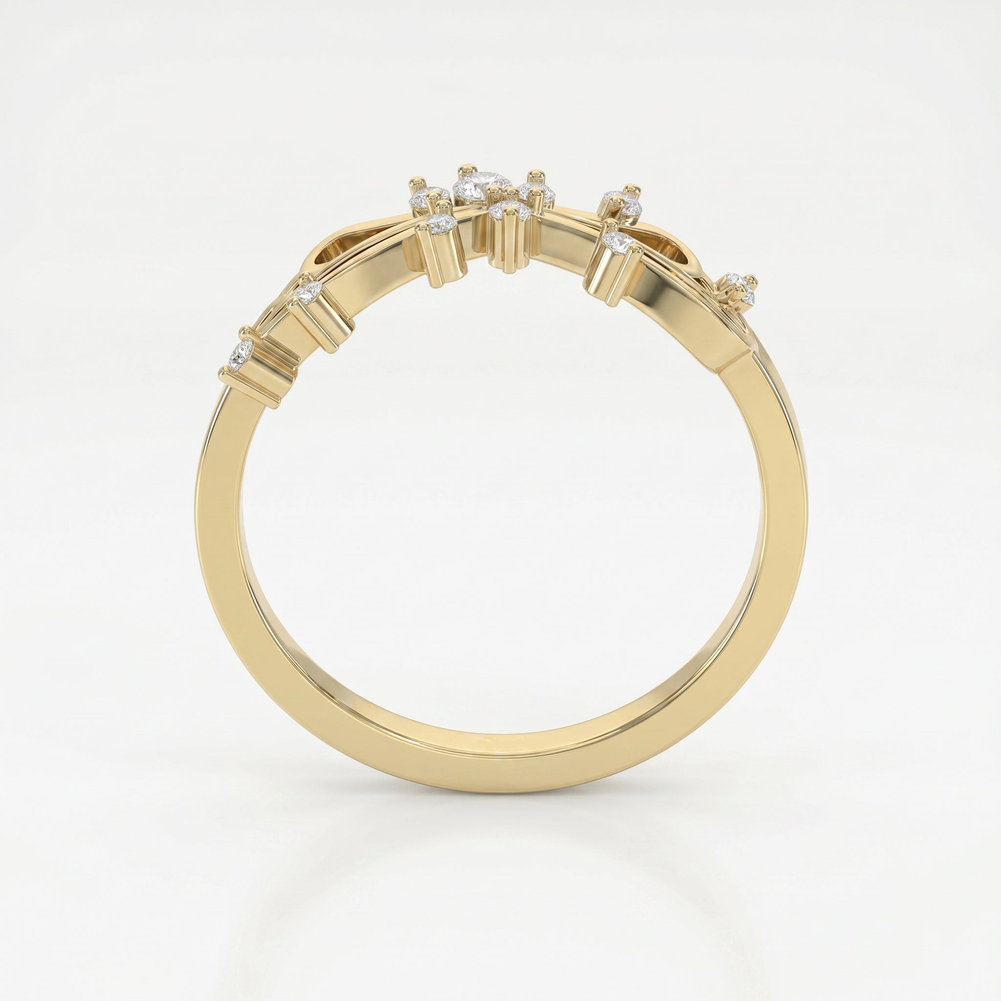 Glowing Leaves Diamond Ring