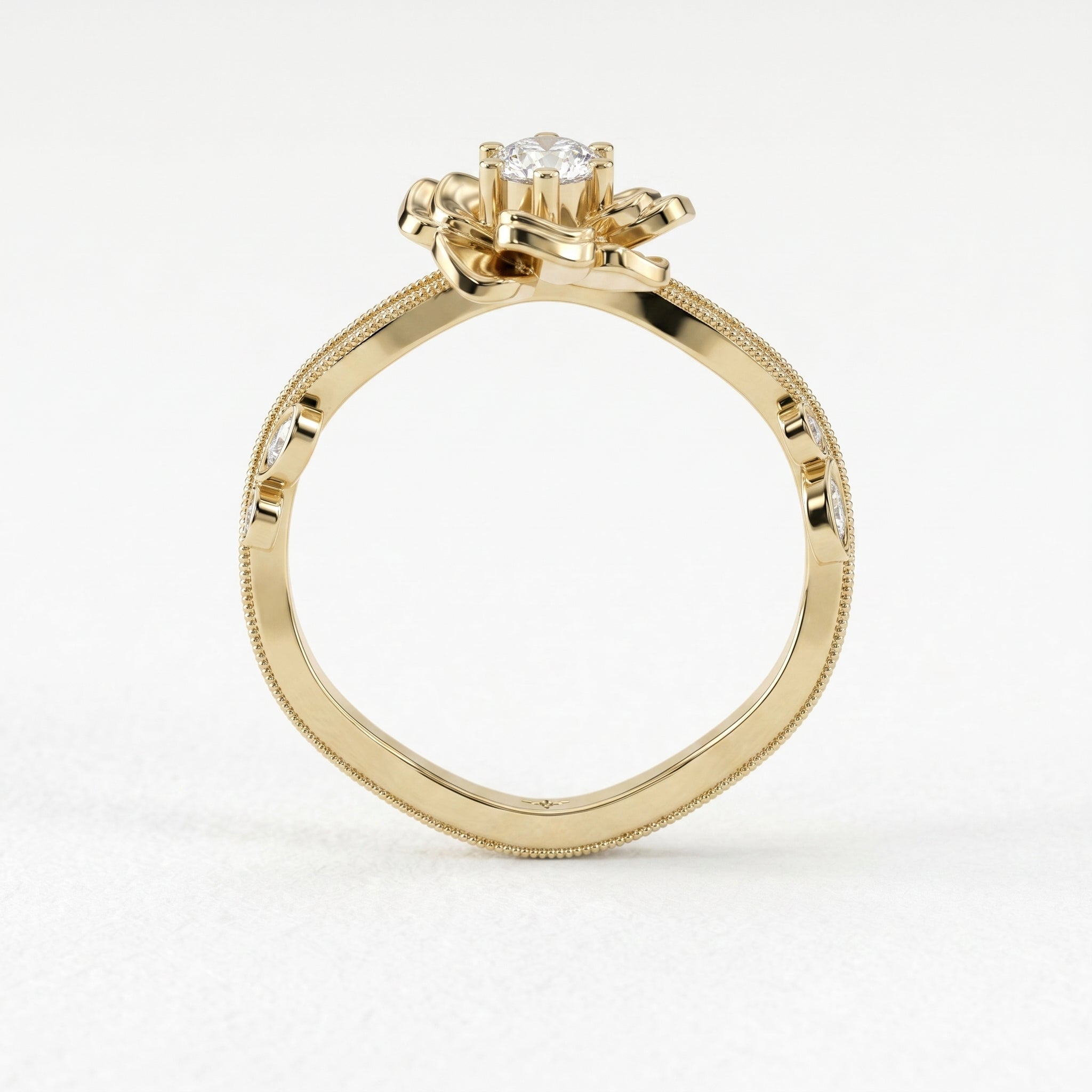 Custom Floral-Inspired Diamond Ring