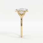 Custom 4‑Prong Diamond Ring with Bezel‑Set Pear Side Stones