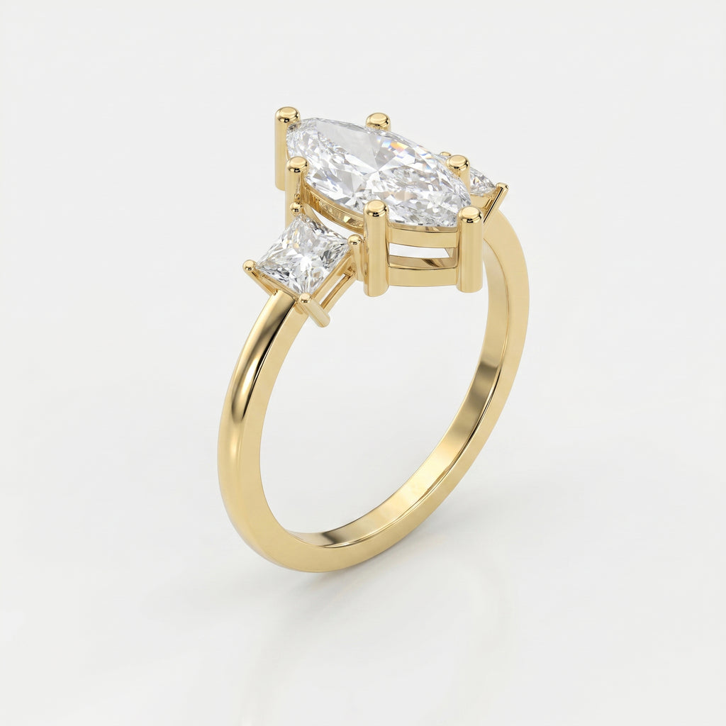 The Prism Three-Stone Marquise