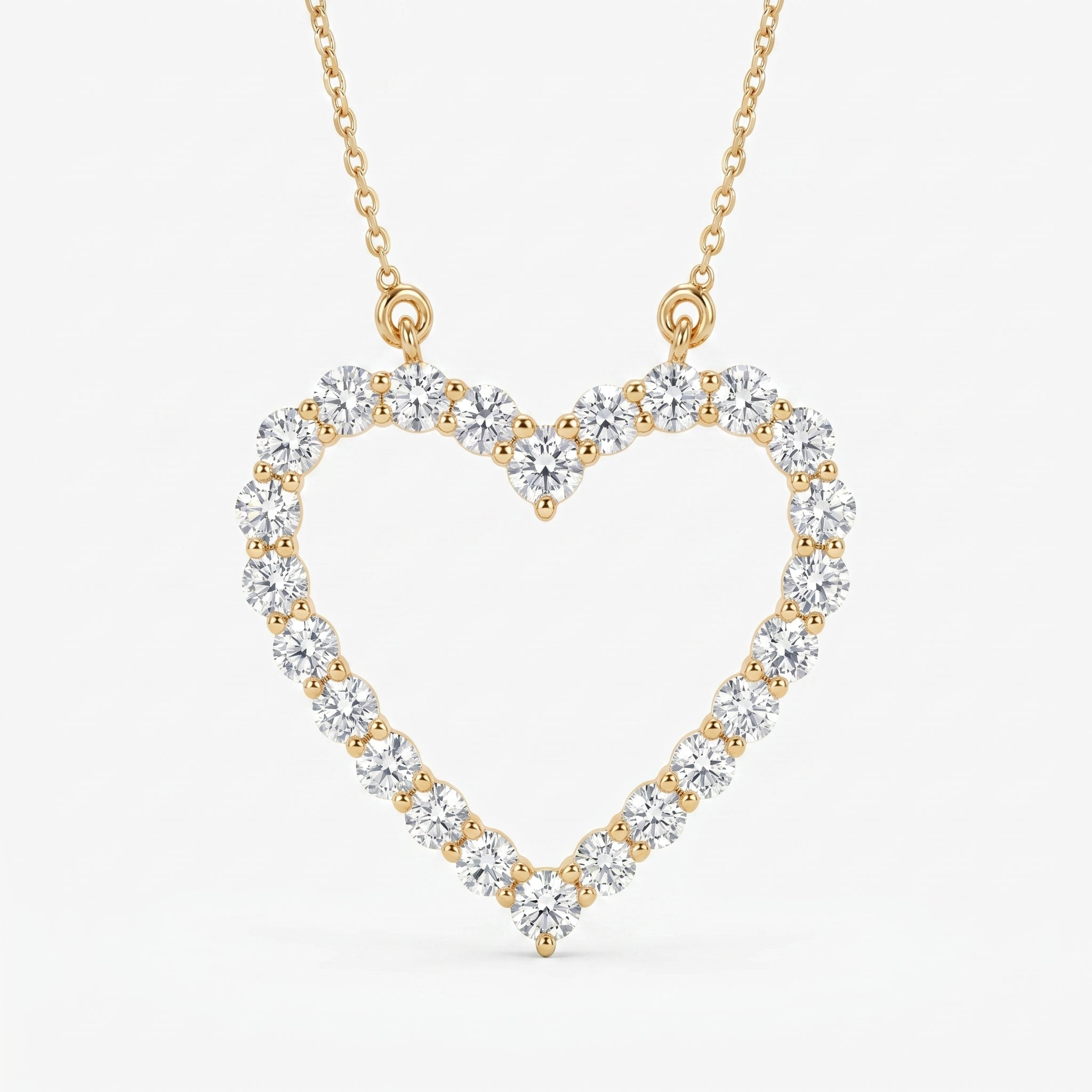 Classic Heart Shape Design Round Brilliant Diamond Pendant