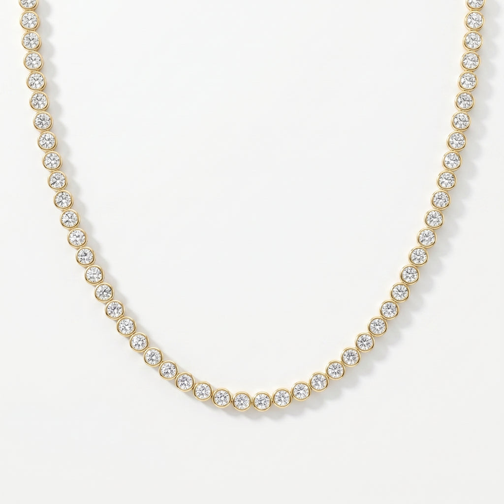 Round Shape Diamond Tennis Necklace