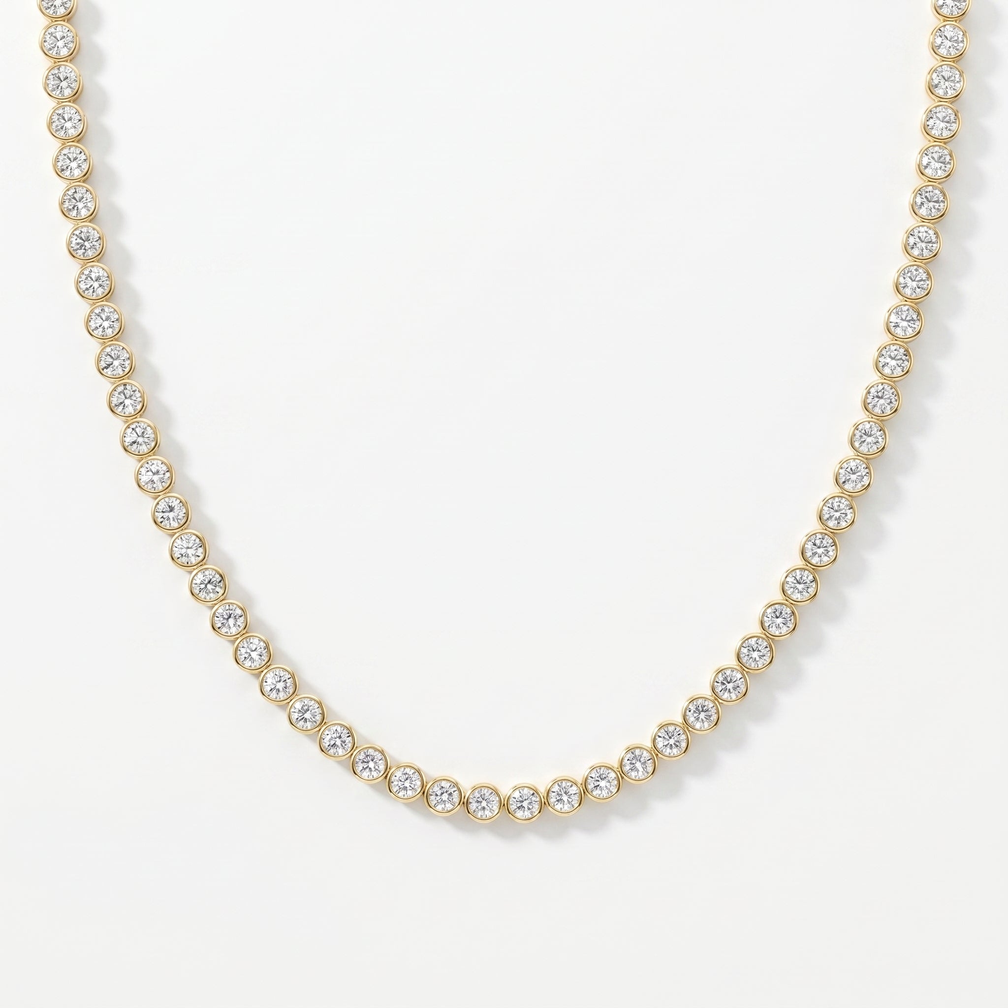 Round Shape Diamond Tennis Necklace