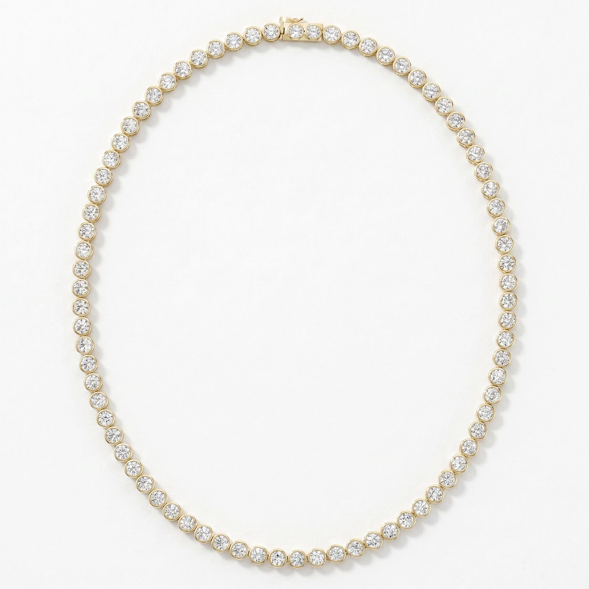 Round Shape Diamond Tennis Necklace