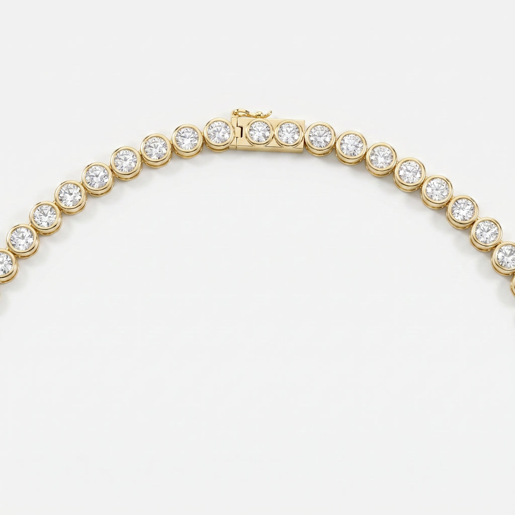 Round Shape Diamond Tennis Necklace