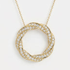 Round Diamond Twisted Circle of Life Fashion Necklace