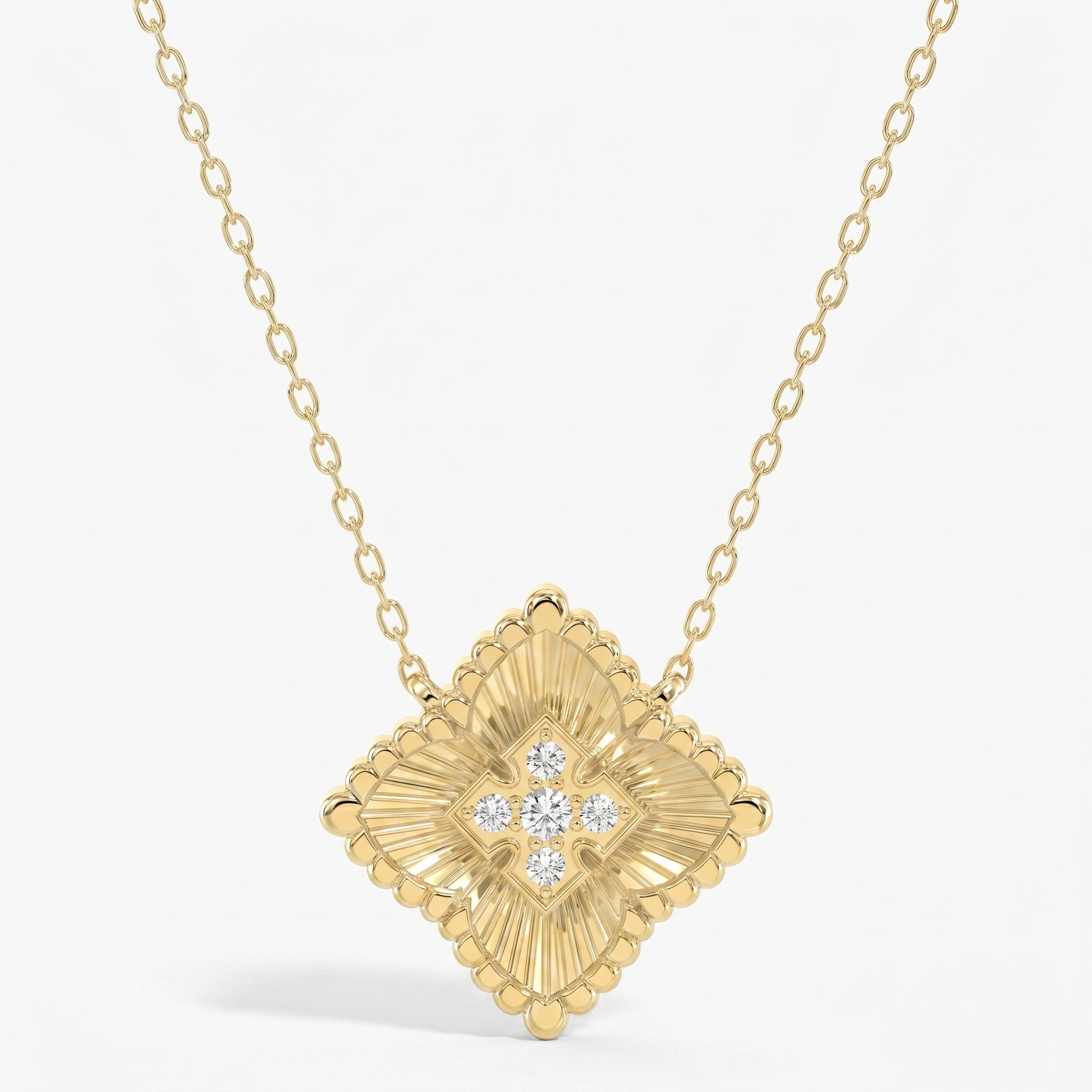 Round Diamond Celeste Floral Diamond Fashion Necklace