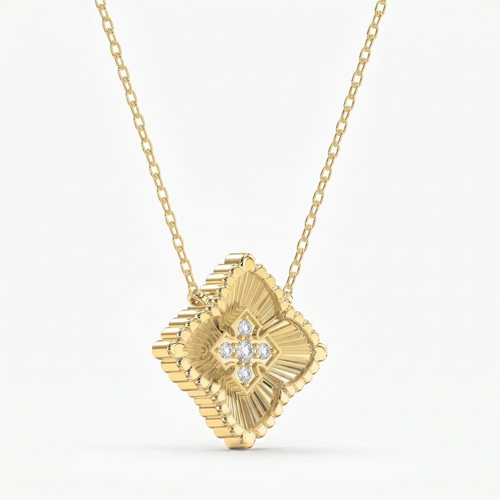 Round Diamond Celeste Floral Diamond Fashion Necklace