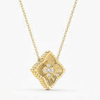 Round Diamond Celeste Floral Diamond Fashion Necklace