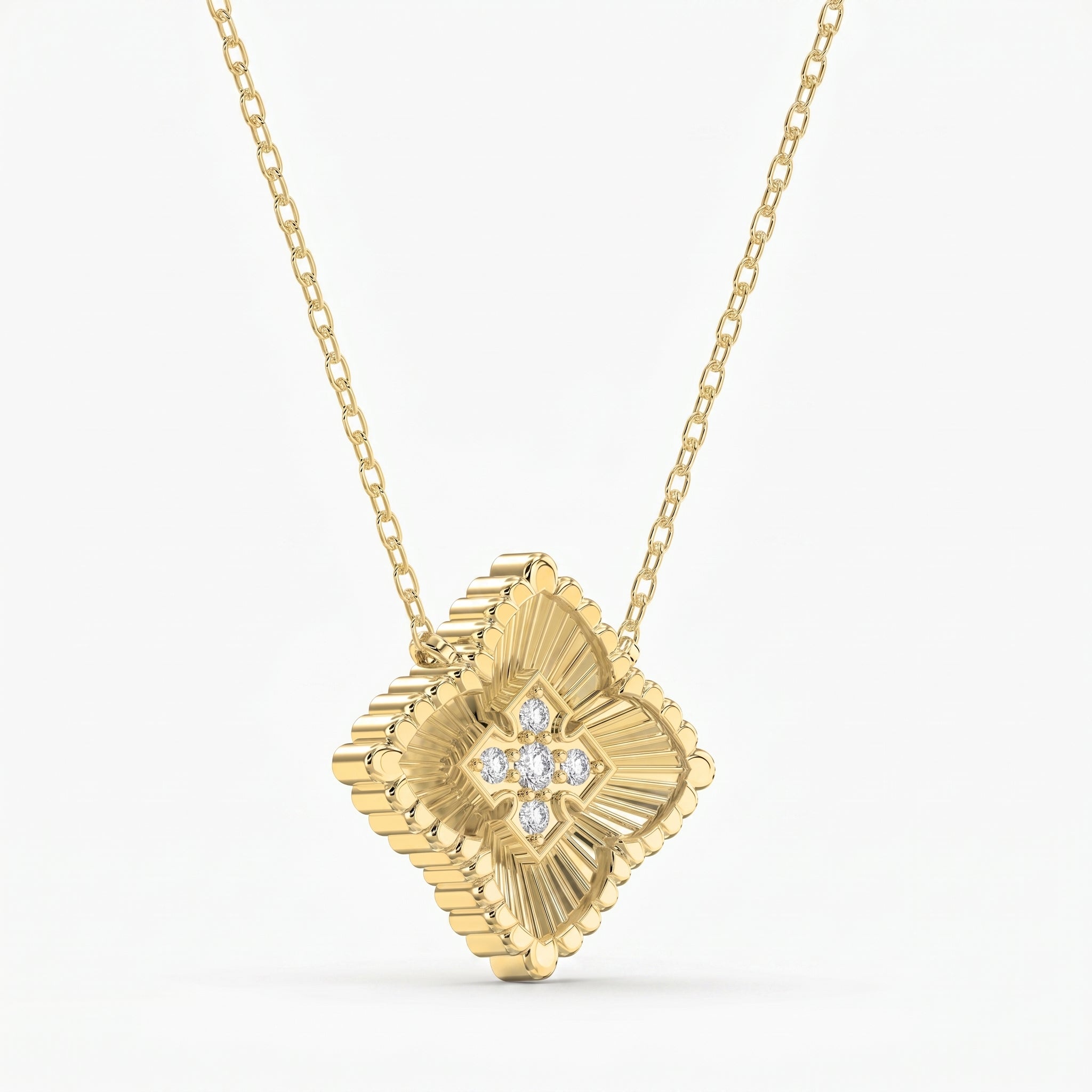 Round Diamond Celeste Floral Diamond Fashion Necklace